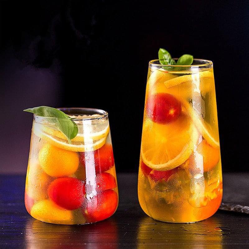 Ly thủy tinh đáy to trơn 500ML decor nước trái cây - Mã SWC