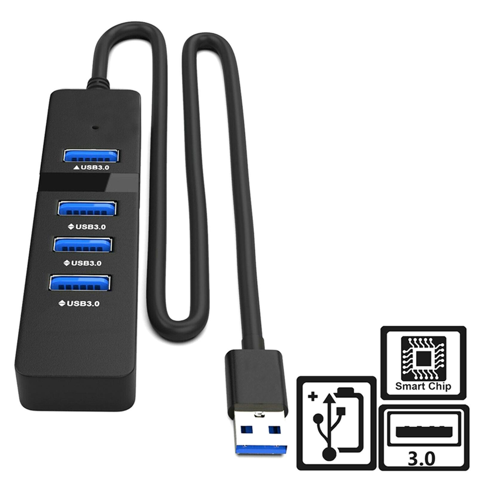 Compact 4 Ports USB 3.0 Hub Multi Splitter Portable for Desktop Computer PC
