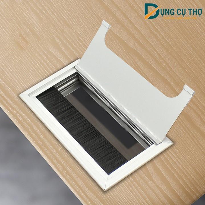 Nắp luồn dây điện nhôm chữ nhật - 80*160mm - Màu Đen - Trắng