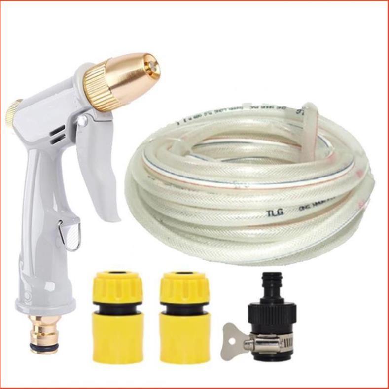 Bộ dây vòi xịt nước rửa xe, tưới cây tăng áp 3 lần, loại 3-5m 206846
