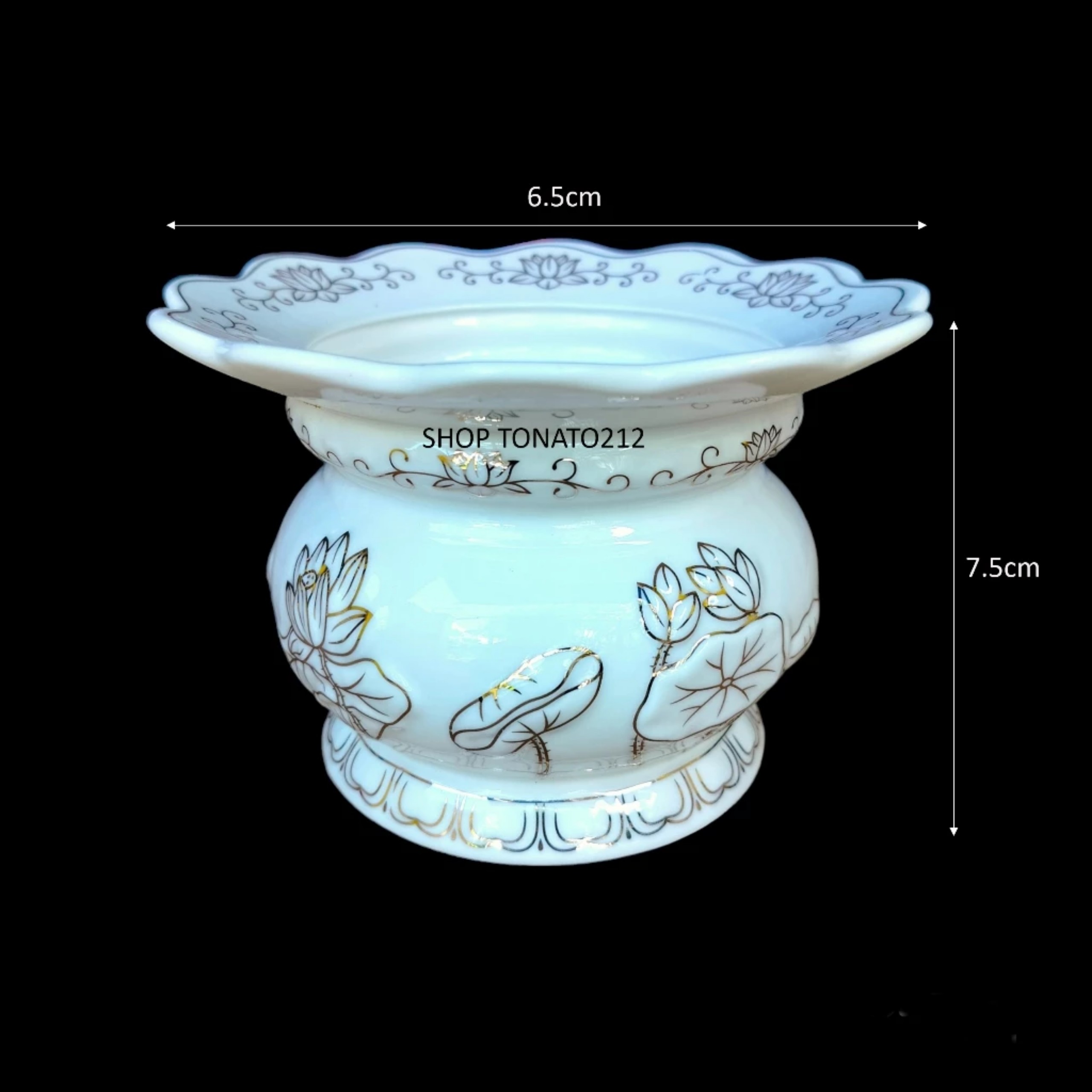 LƯ HƯƠNG,BÁT HƯƠNG SEN TRẮNG HỨNG NHANG KQ ĐƯỜNG KÍNH 6.5CM,8CM,10.5CM,12.5CM
