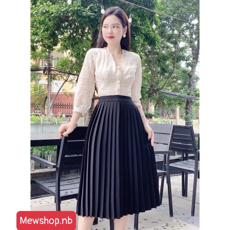 Chân váy dập ly dáng xuông cực xinh , chất voan mềm mịn phối đồ dễ | Shopee  Việt Nam