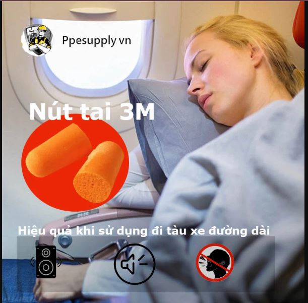 Nút tai dạng bọt xốp không dây giảm ồn 3M 1100