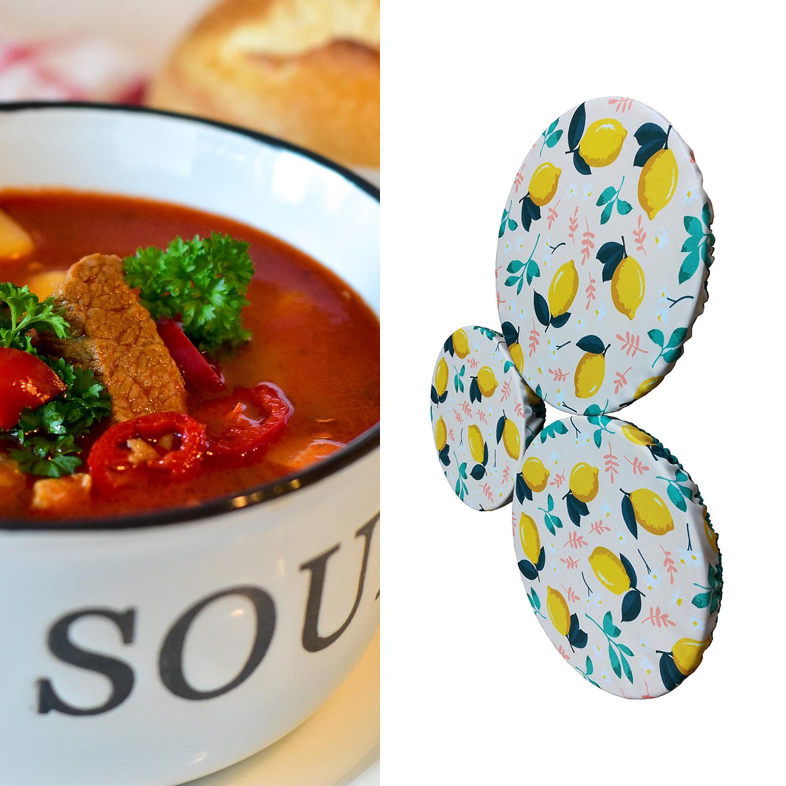 3Pcs Food Bowl Cover Stretch Lids Wrap Bowl Covers Food Storage Bowl Cover