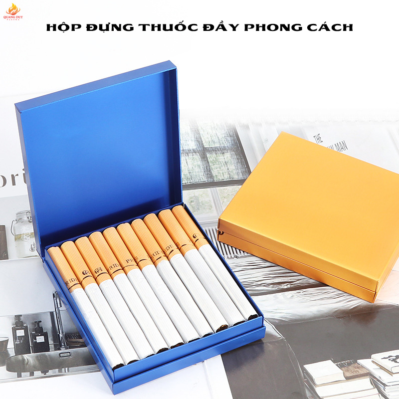 Hộp đựng thuốc 20 điếu hợp kim thiết kế hình vuông chắc chắn