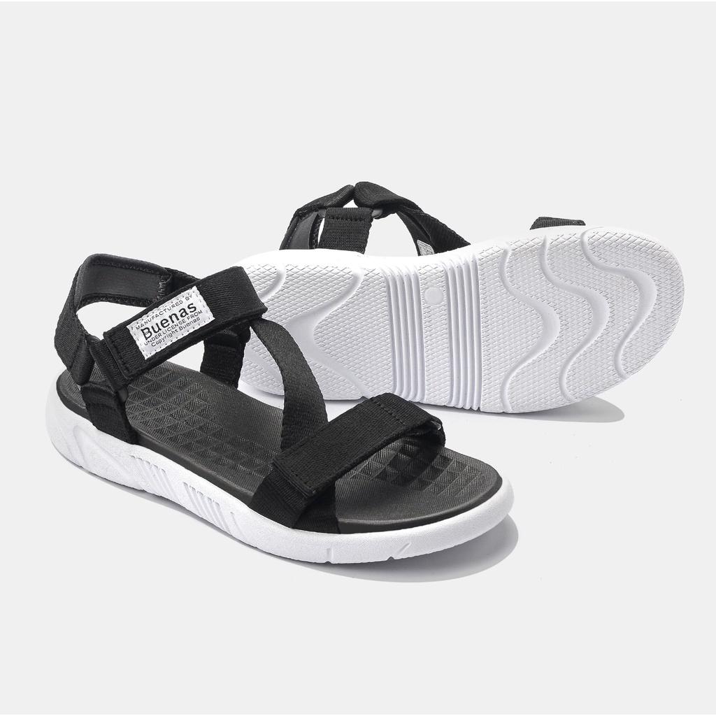 Giày sandal nam nữ unisex đi học quai ngang Buenas Sport S5 đế cao 3 phân