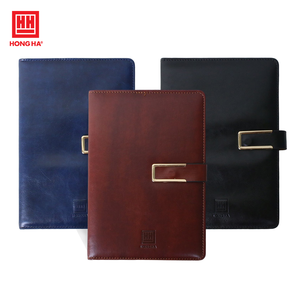 Sổ da A5 200 trang Meeting Book Hồng Hà