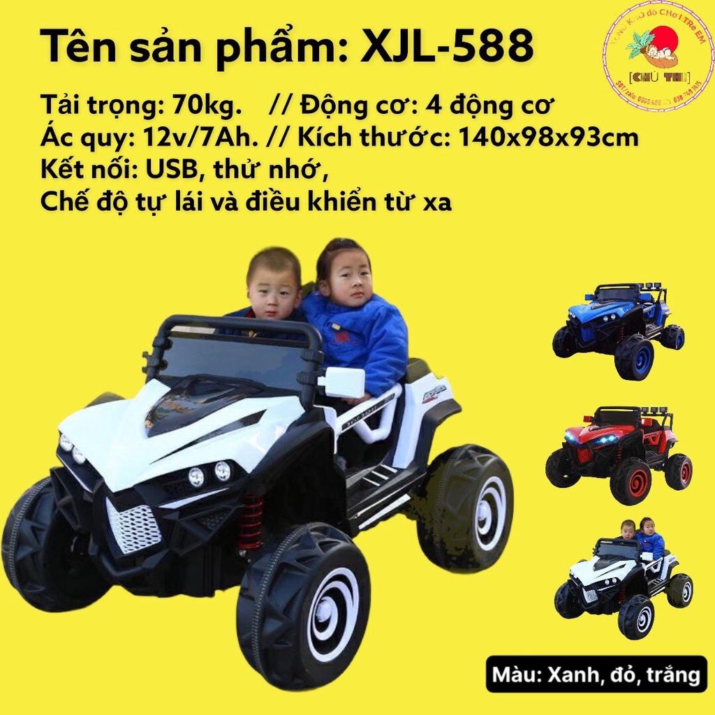 Siêu xe Ô tô điện trẻ em siêu địa hình XJL 588 đồ chơi vận động cho bé 2 ghế 4 động cơ