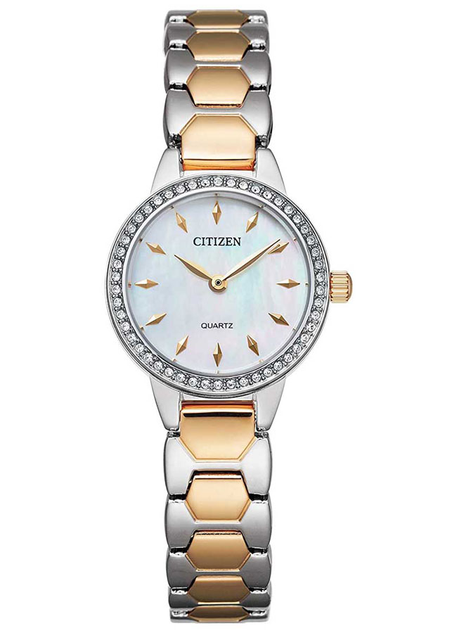 Đồng Hồ Nữ Citizen Đính Đá Swarovski Dây Thép Không Gỉ EZ7016-50D - Mặt Xà Cừ