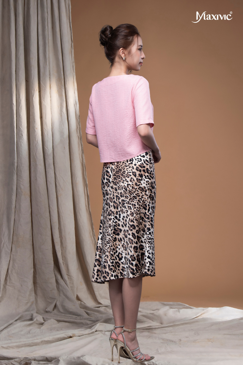 Váy đuôi cá beo lụa cát LM102404 [BST Da Beo