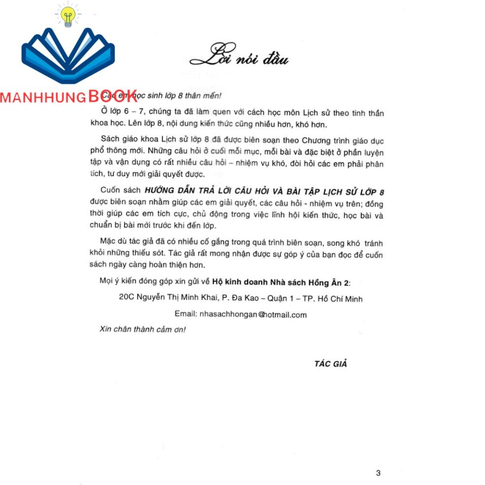 SÁCH - hướng dẫn trả lời câu hỏi và bài tập lịch sử lớp 8 (kết nối tri thức với cuộc sống)