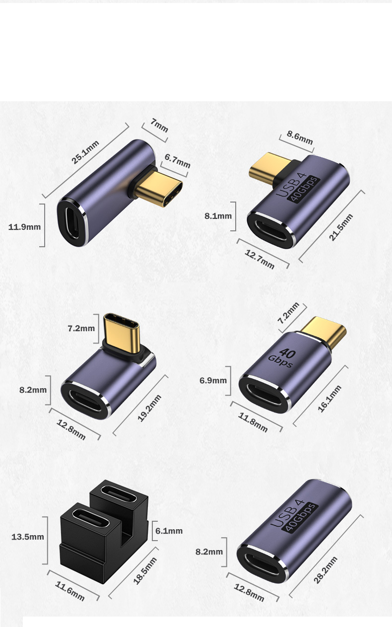 Đầu chuyển usb type-c dùng nối tiếp cáp thunderbolt 3/4 hỗ trợ xuất hình 8k120hz, pd 100w dòng 5a, tốc độ 40gbps dùng cho laptop, surface