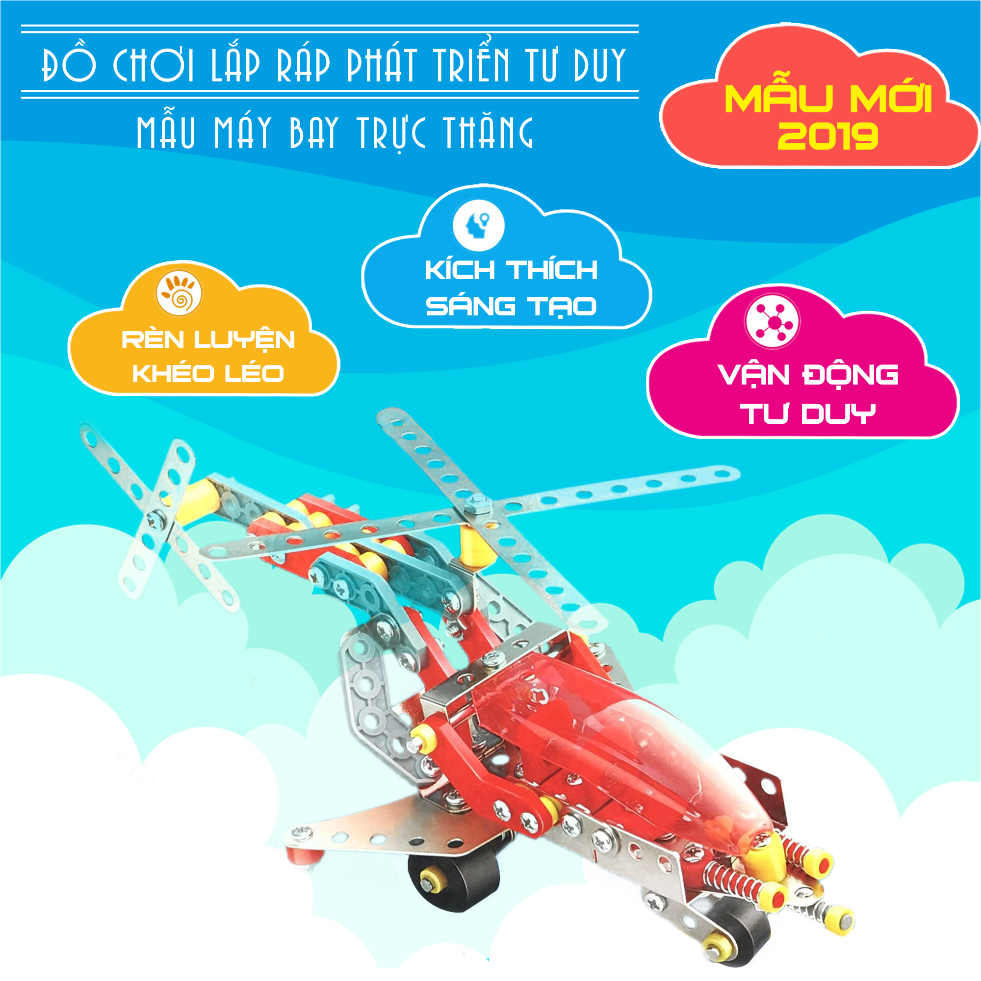 ĐỒ CHƠI THÔNG MINH LẮP RÁP MÔ HÌNH MÁY BAY TRỰC THĂNG 204 CHI TIẾT WC38-B