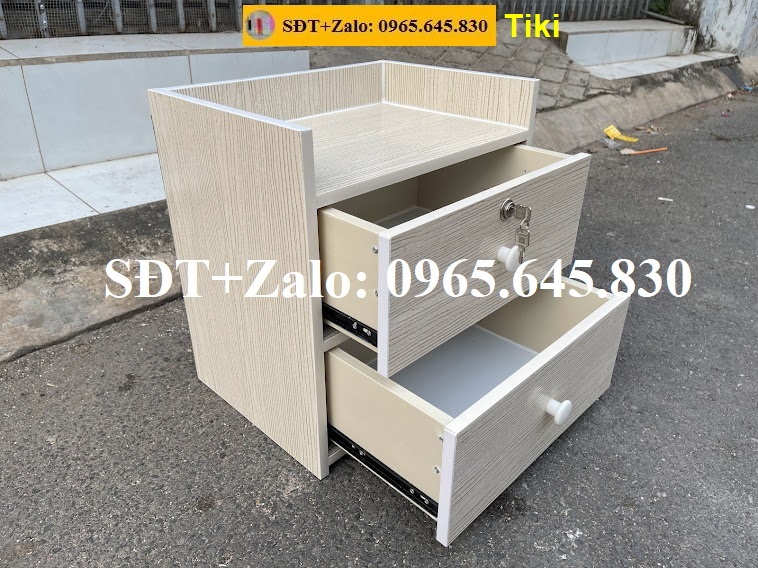 Tủ, Kệ Đầu Giường Nhựa Đài Loan Cao 45,5cm Ngang 40 Sâu 32,5cm Màu Gỗ Sồi 948