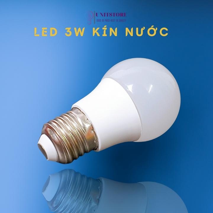 Bóng đèn led kín nước 3W đuôi E27 ánh sáng vàng hoặc trắng