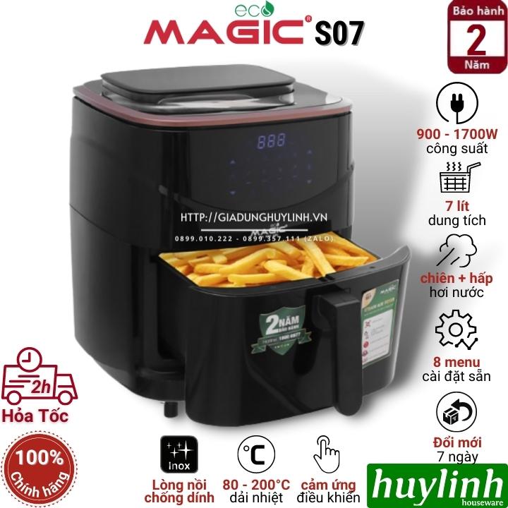 Nồi chiên không dầu - hấp hơi nước Magic ECO S07 - Dung tích 7 lít - Hàng chính hãng