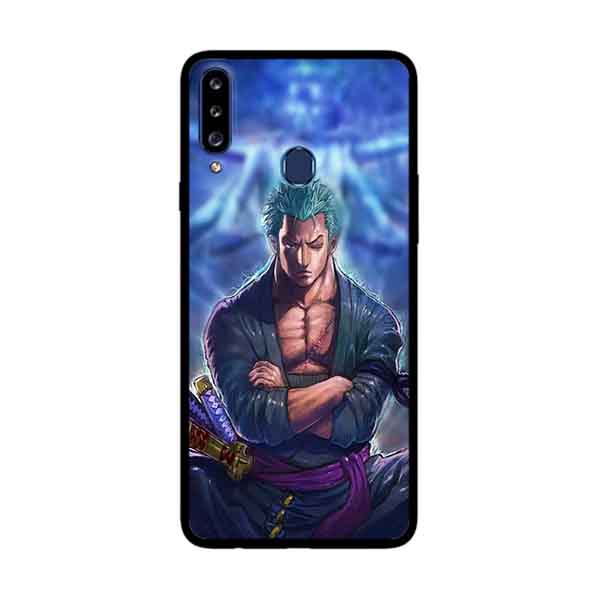 Ốp Lưng Dành Cho Samsung Galaxy A20s mẫu Zoro Nền Xanh - Hàng Chính Hãng