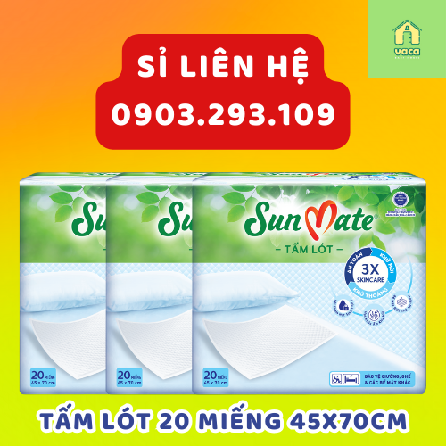 Combo 3 Tấm lót SunMate cải tiến mới 20 miếng/gói size M (45 x 70cm)