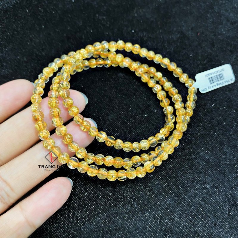 Vòng Tay Thạch Anh Tóc Vàng Quấn 3 Vòng