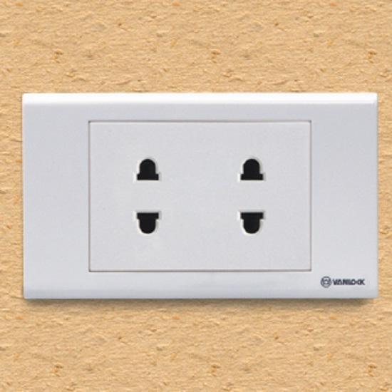 Ổ cắm điện ổ cắm âm tường ổ cắm nổi ổ cắm 2 ổ cắm 2 chấu Sino Vanlock