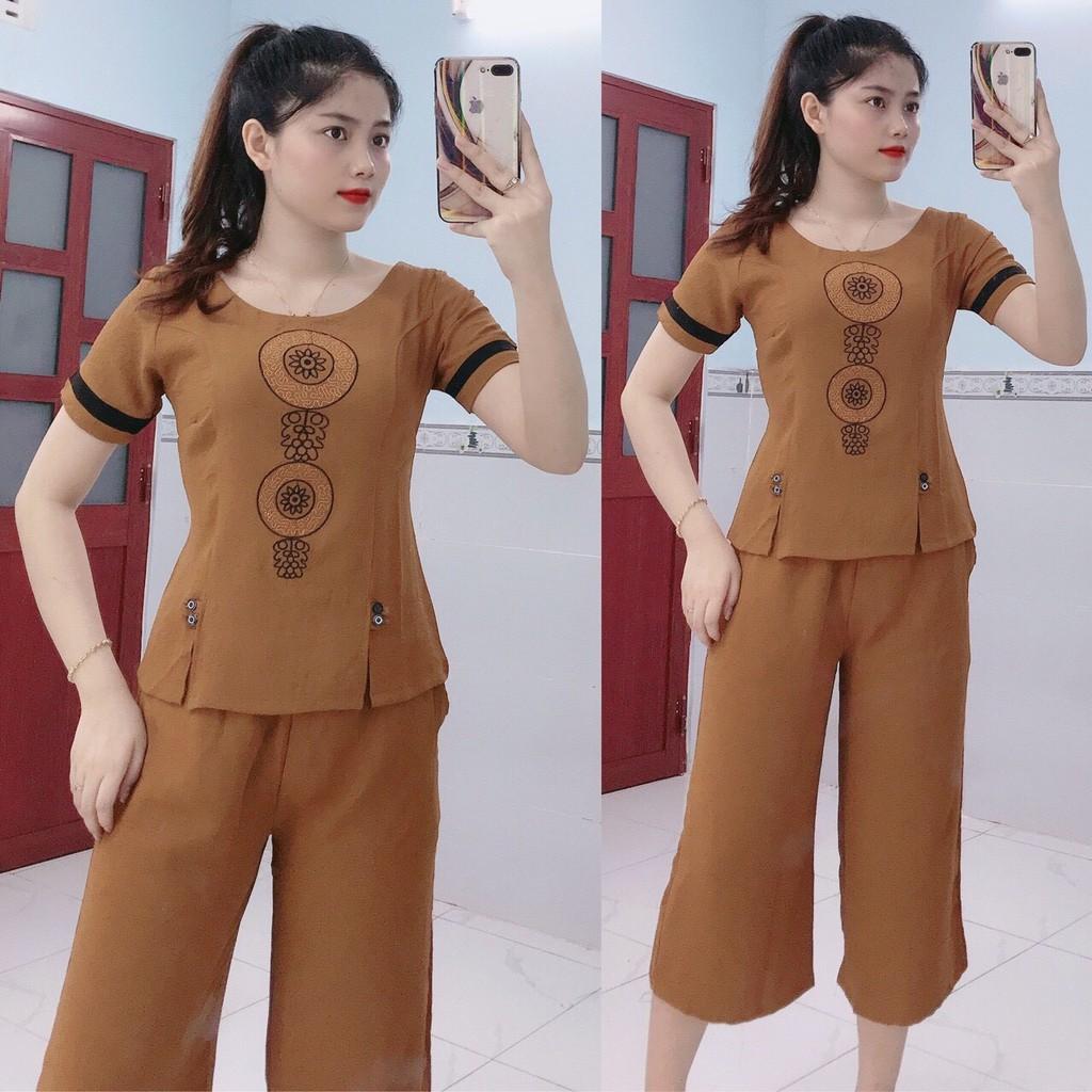 Đồ Bộ Trung Niên Dành Cho Các Mẹ Đũi Thiêu Thổ Cẩm