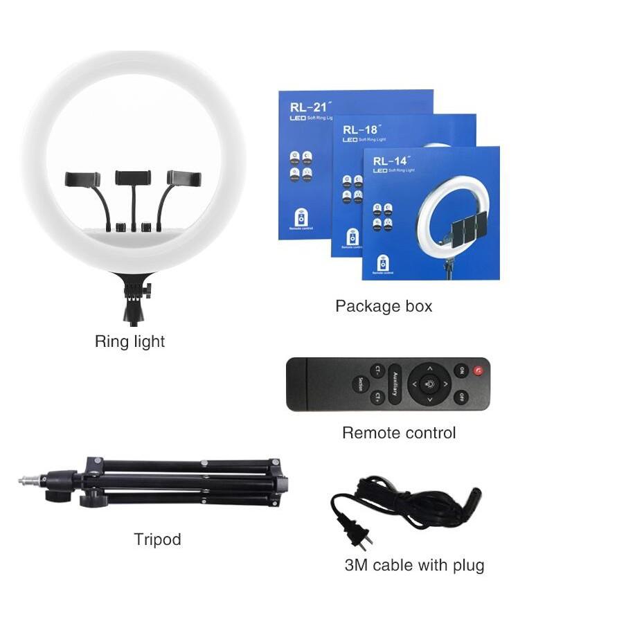 Đèn livestream 54Cm, Makeup, Quay Phim , Chụp Ảnh, Livetream, Selfie, Xăm nghệ thuật + 3 kẹp điện thoại