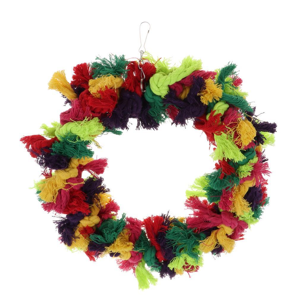 Parrot Pet Bird Bites Climb Chew Toys Hanging Cockatiel Parakeet Swing Cage