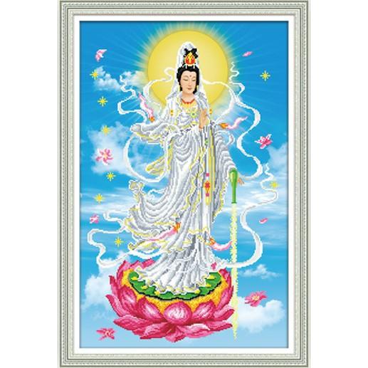 Tranh đá Quan Âm Bồ Tát đứng LG1426 - kích thước: 60 * 90cm.