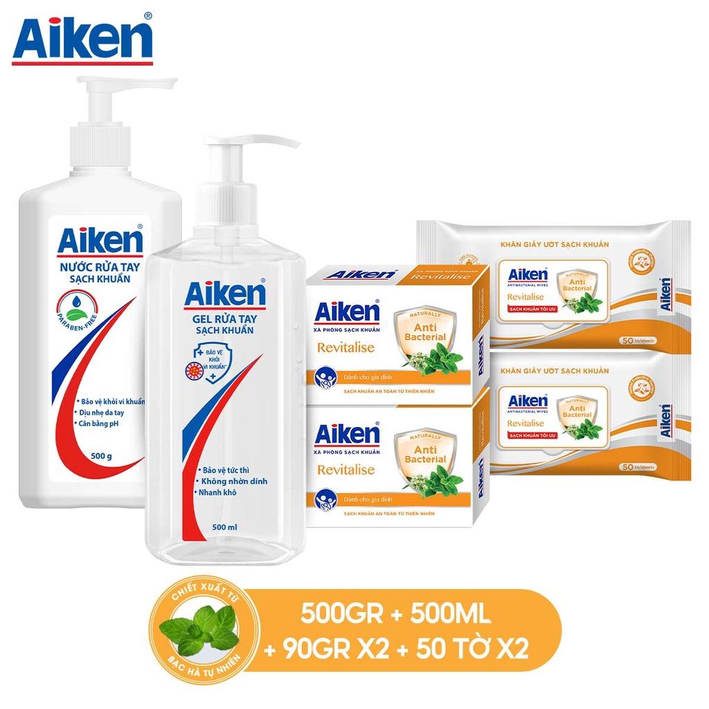 Combo gia đình sạch khuẩn chiết xuất bạc hà Aiken số 2