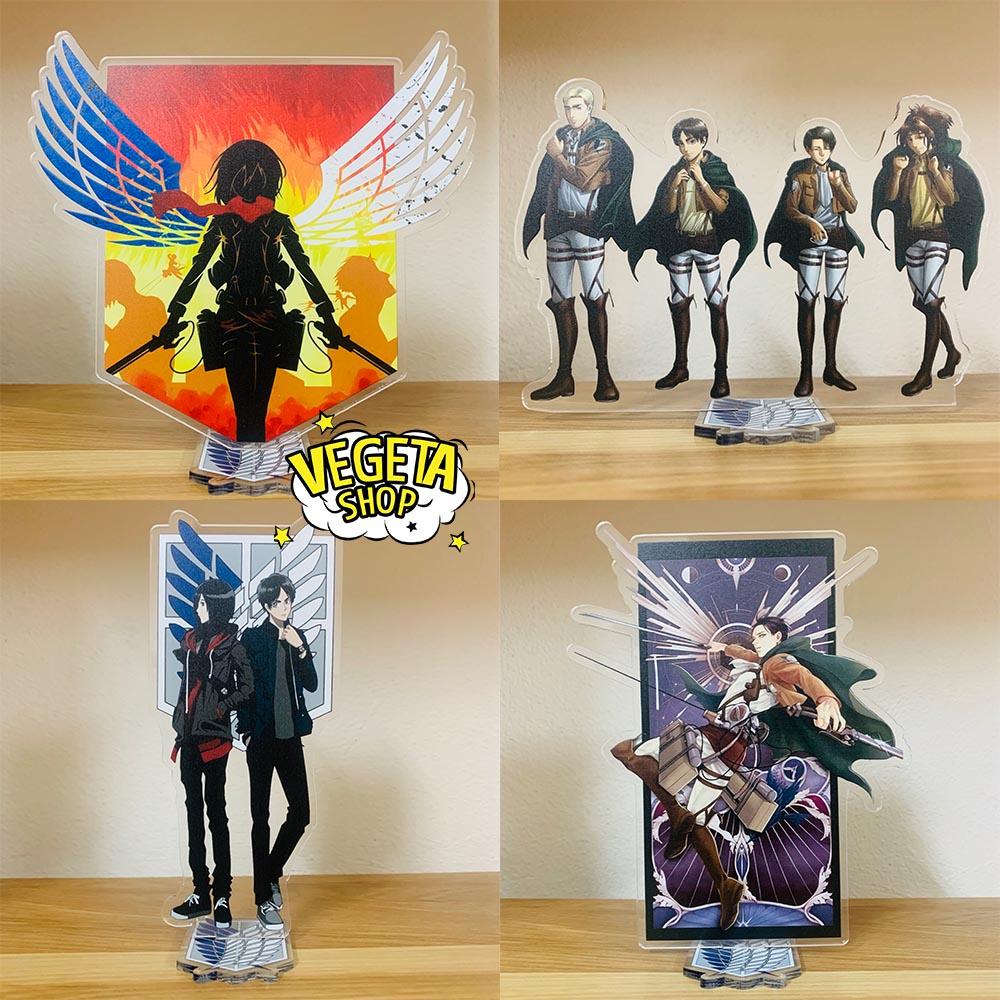 Mô Hình Tượng Standee Acrylic Mica 2 mặt - Attack On Titan - Mikasa Eren Armin Erwin Levi Hange Bertolt Annie Reiner AOT