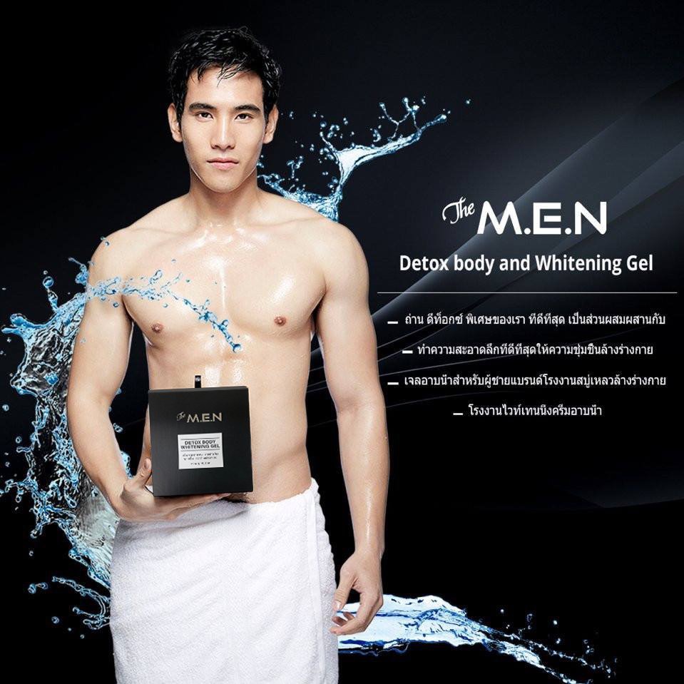 Sữa Tắm The MEN Detox Body Whitening Gel Thailand 400ml, trắng da, giảm viêm nang lông, giảm mụn và thâm nám sạm vùng nhạy cảm