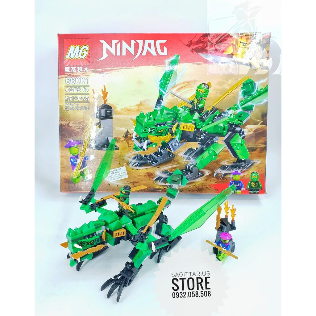 Lego MG Lắp Ráp Rồng Bay NinjaG 66001 ( Xanh Lá - 251 Mảnh )