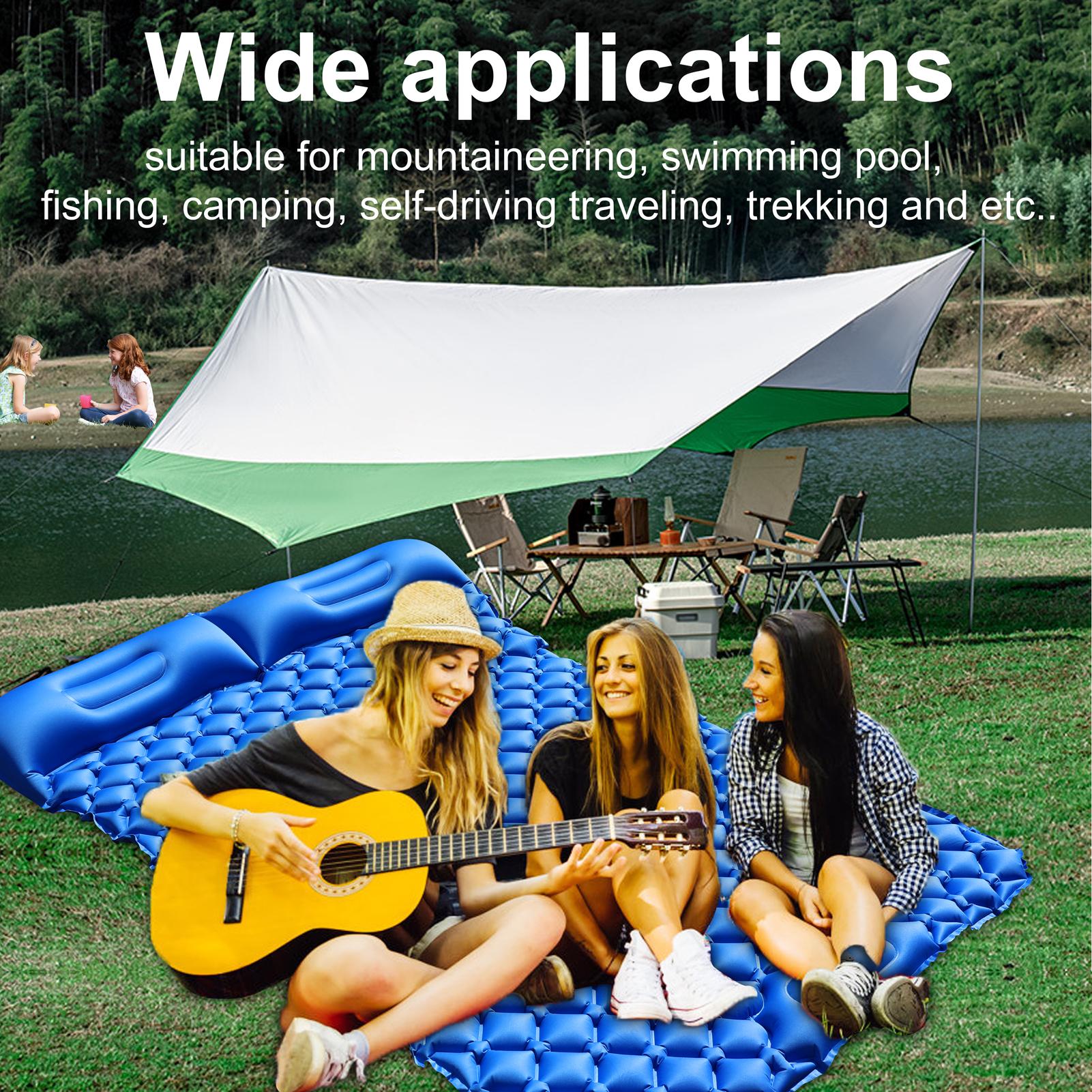 Đệm bơm hơi ngoài trời TPU với gối hơi siêu nhẹ có thể gấp gọn