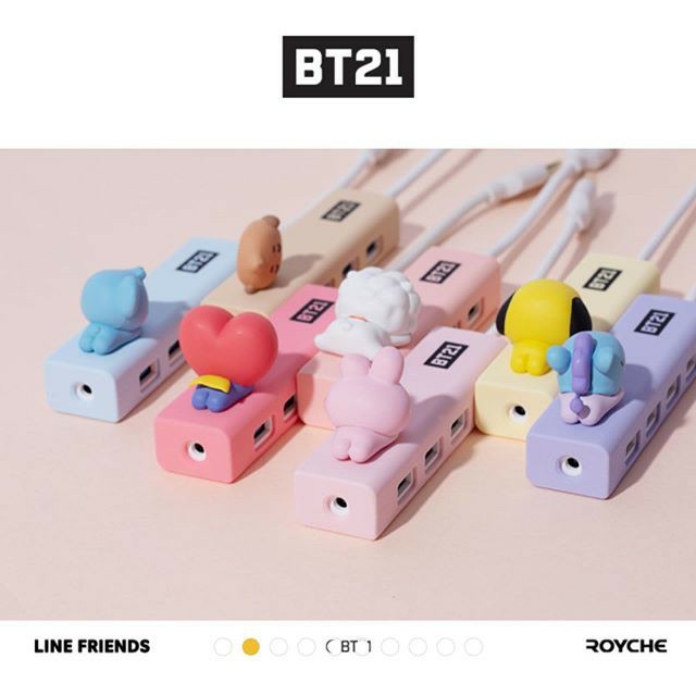 BỘ CHIA USB HUB BT21 LINE AND FRIENDS - HÀNG CHÍNH HÃNG