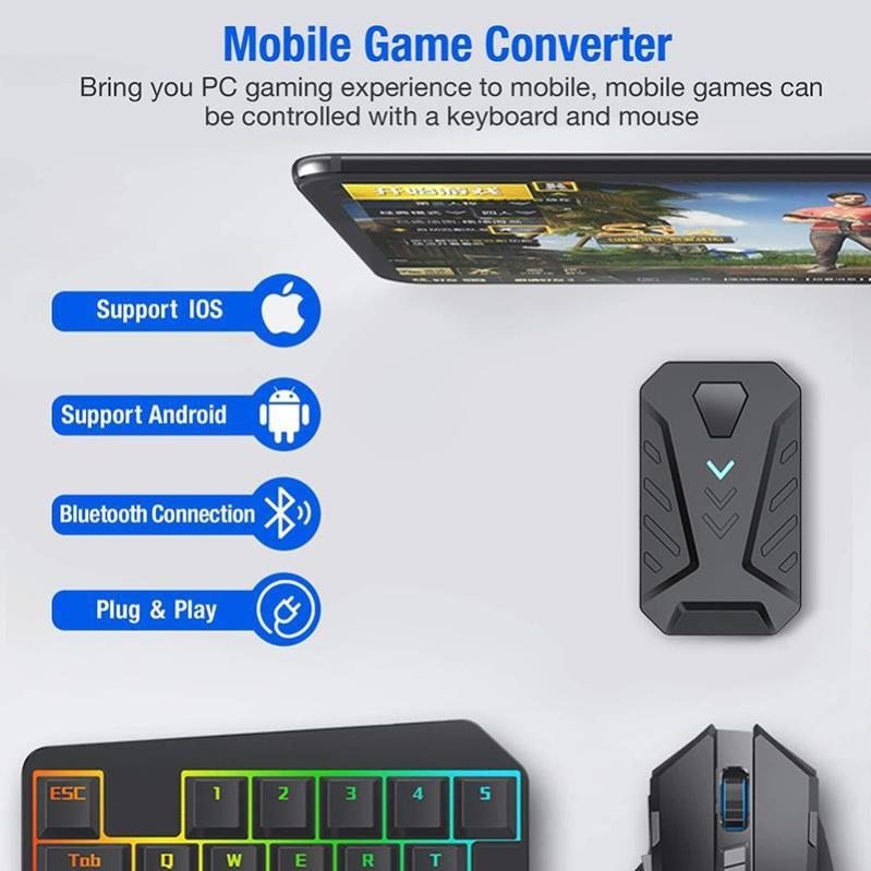 Combo bộ chuyển đổi G-Mix pro và bàn phím K15 chuột V6 chơi PUBG, COD