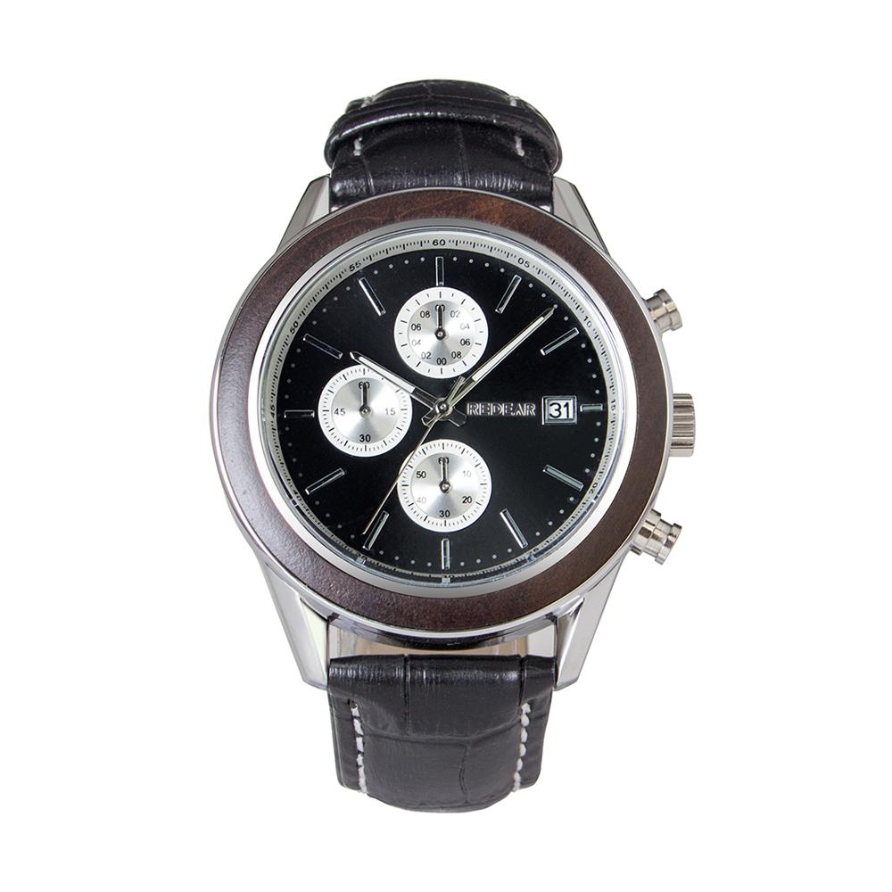 Đồng hồ nam REDEAR Quartz Hợp kim & Vỏ gỗ Hiển thị thời gian & Lịch Chức năng Chống thấm nước 30M Nam - Bạc