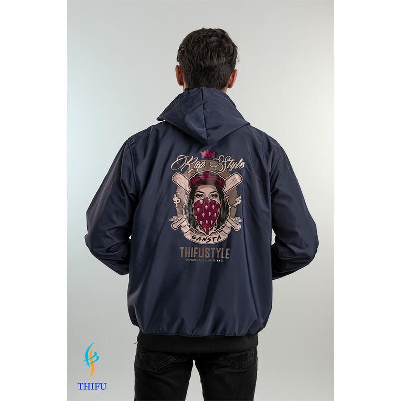 Áo Khoác Dù 2 Lớp Lót Das Cao Cấp THIFU FASHION In Hoạ Tiết Hoạt Hình GANSTA Thoáng Mát, Chống Nắng, Tránh Mưa