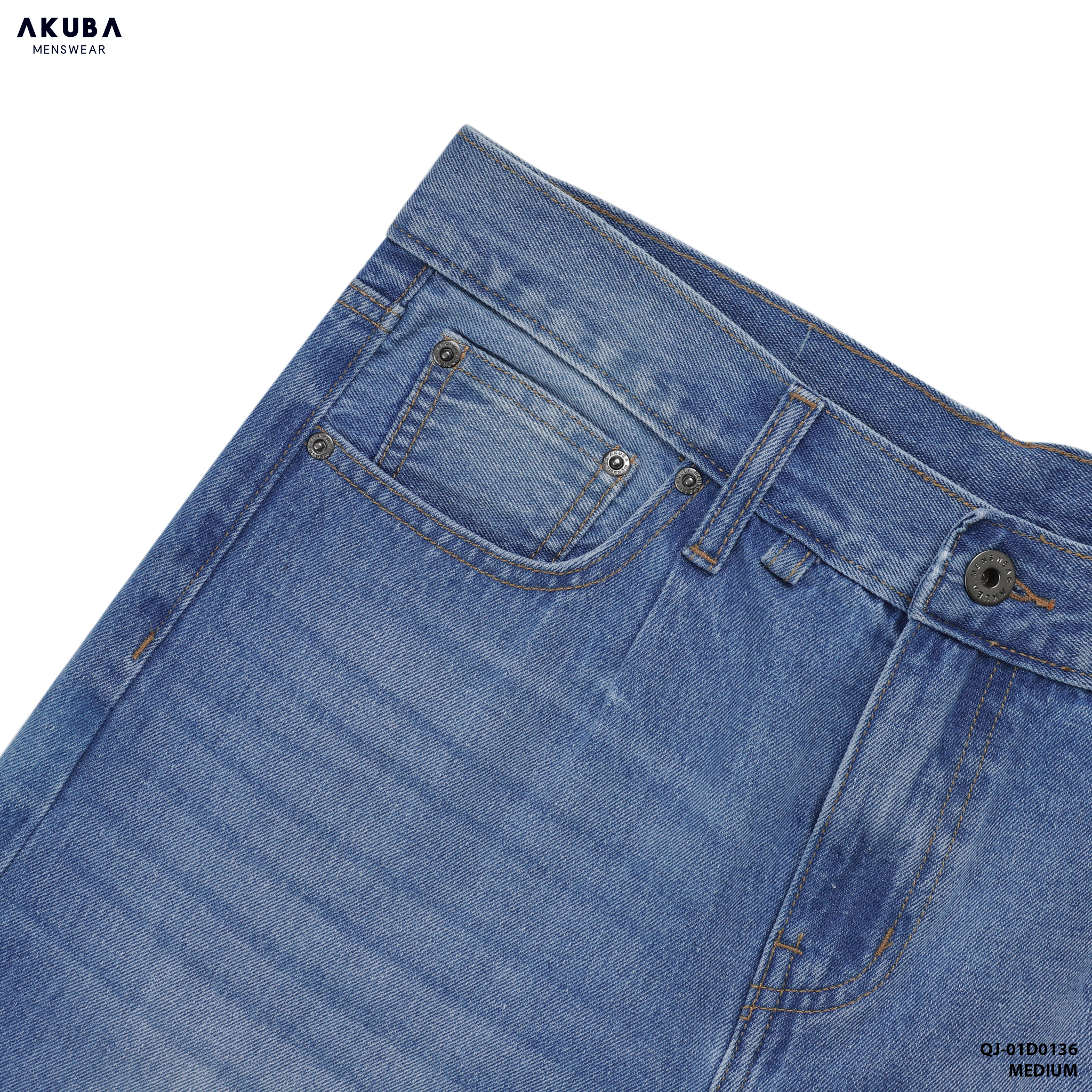 Quần jean dài nam AKUBA quần dài form slimfit chất cotton thoáng mát, co dãn tốt  - 01D0136