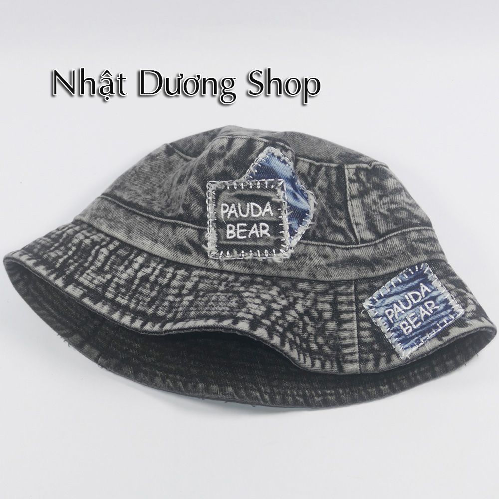 Hình ảnh Nón tai bèo ,nón bucket Jeans trơn vá siêu đẹp - Mũ vành Jeans cực chất thời trang nam nữ.