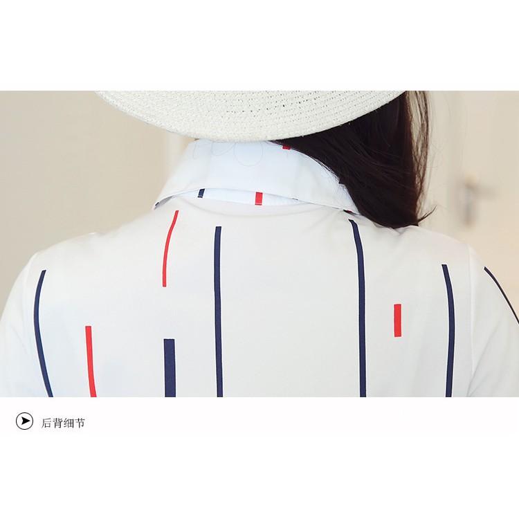 Hàng nhập sơ mi nữ phối sọc màu