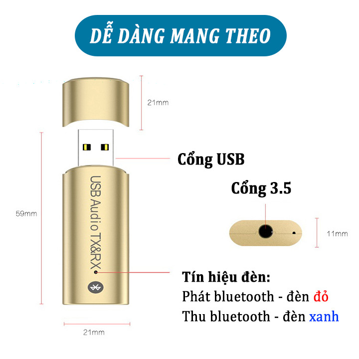 USB Bluetooth 4.2 phát và nhận 2 chiều 2in1 YPF-04