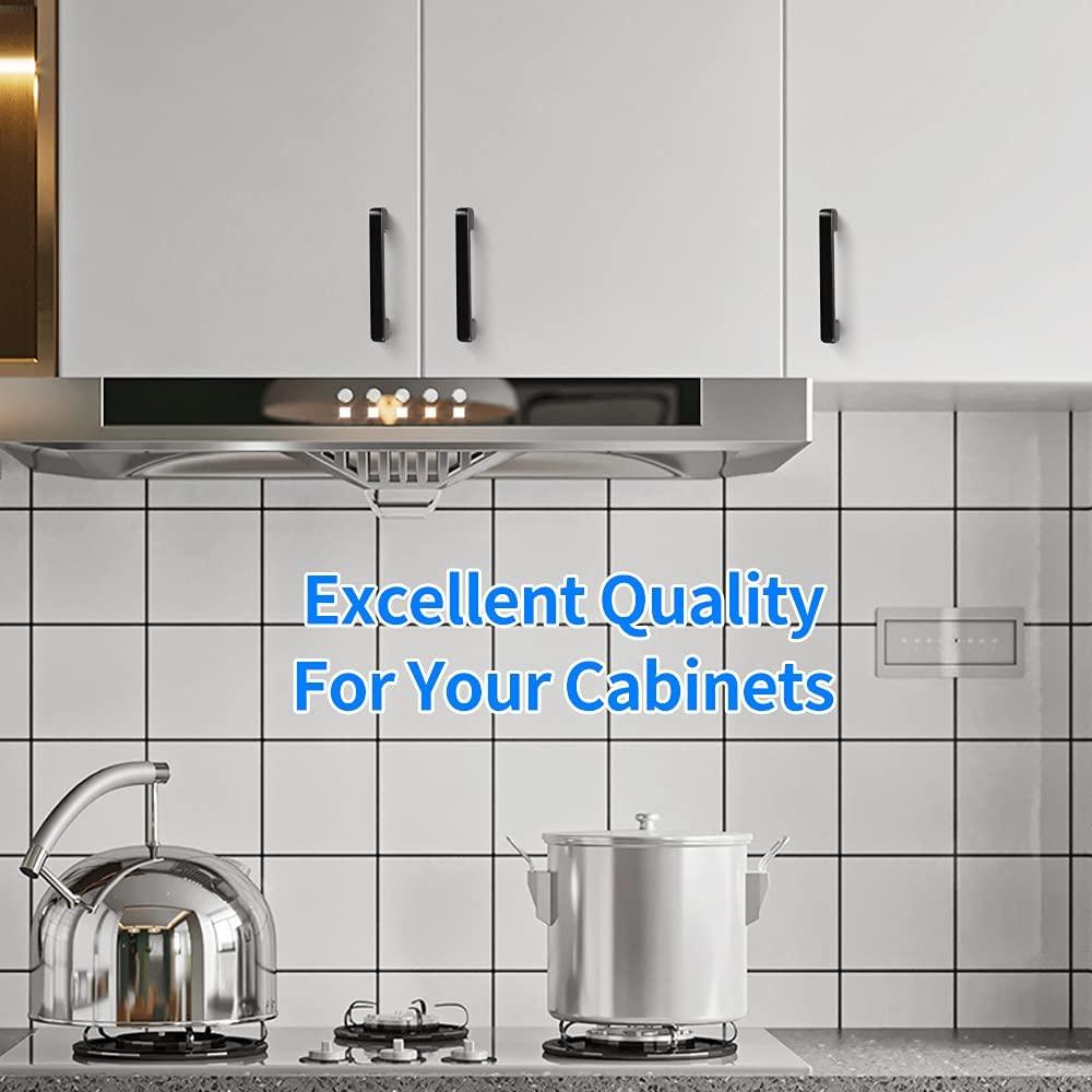 10 mảnh tay cầm tủ 96mm kim loại, mạnh mẽ và bền dễ cài đặt tay cầm tủ quần áo, tay cầm cửa bếp màu đen mat mat phù hợp cho ngăn kéo, cửa sổ, vòi hoa sen