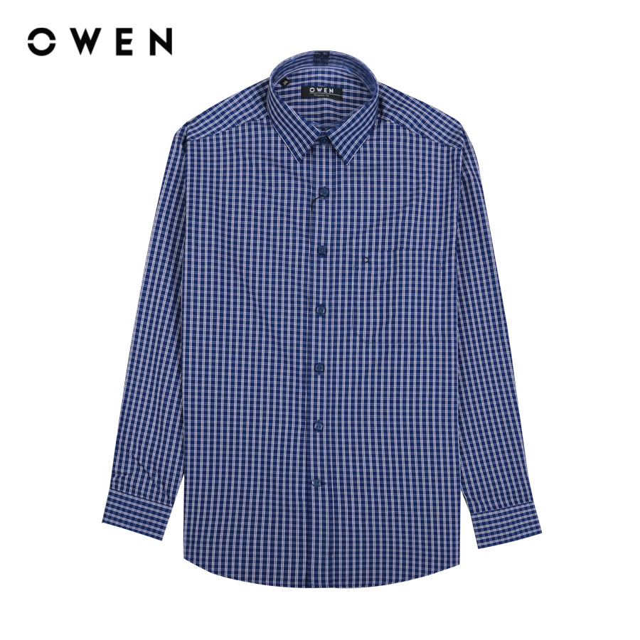 Áo sơ mi nam OWEN Dài tay form Regular Fit chất liệu Bạch đàn Kẻ caro nhỡ - AR22138DT