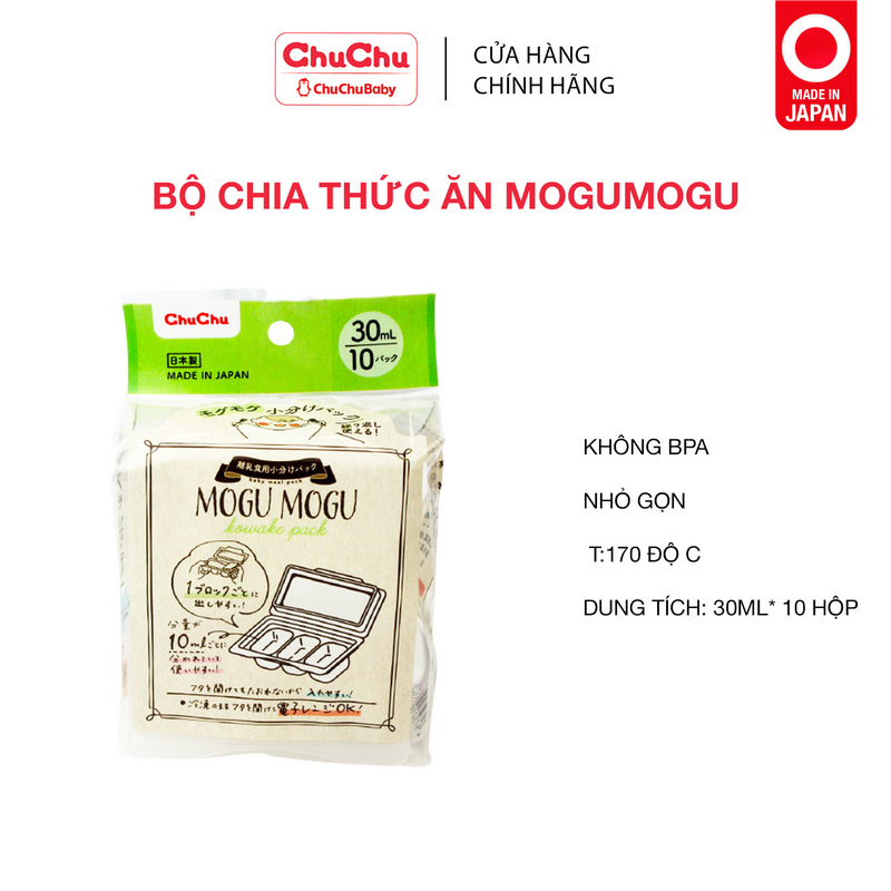 Hộp đựng thức ăn cho bé Chuchu Baby 60ml* 10hộp / 120ml*8hộp