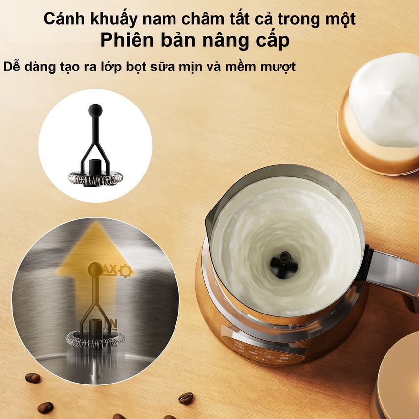 Máy đánh sữa tạo bọt đa năng chuyên nghiệp 6 trong 1 thương hiệu Mỹ cao cấp Biolomix BMF202 - Hàng chính hãng