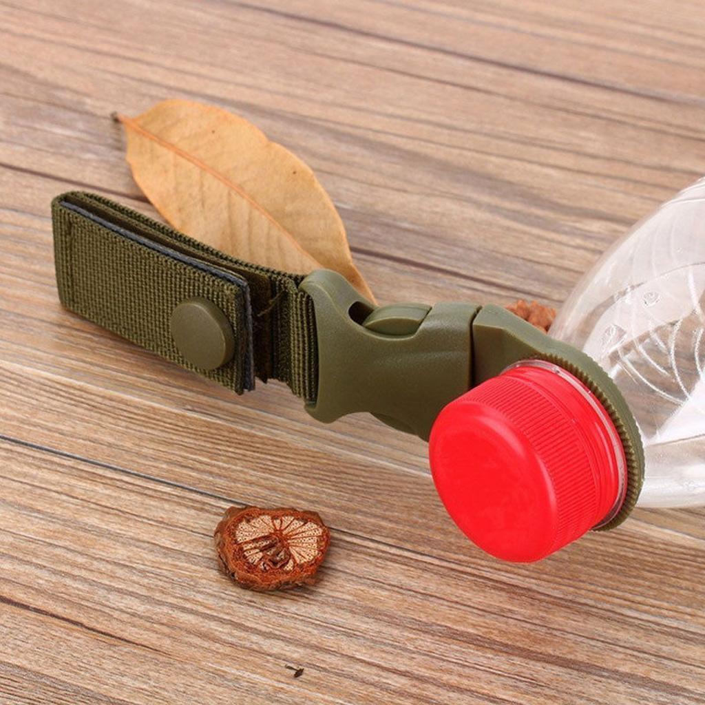 2pcs MOLLE Webbing Buckle Keychain Bottle Holder Strap Quick Release Carabiner Multi-function Outdoor Camping Tool