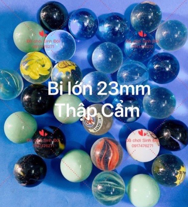 Bi thủy tinh thập Cẩm lớn 23mm 150 viên - bi ve truyền thống - trang trí cây cảnh và hồ cá