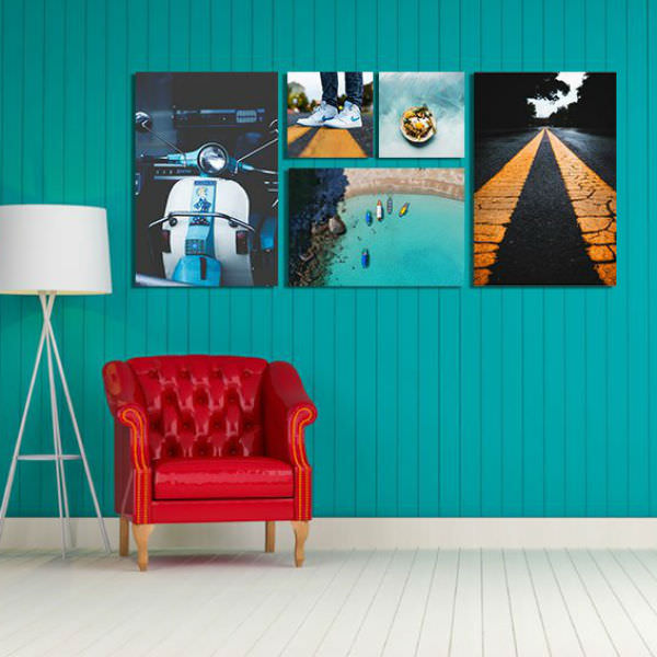 Bộ 5 Tranh Ép Gỗ MDF Trang Trí "Đi Muôn Nơi" W492