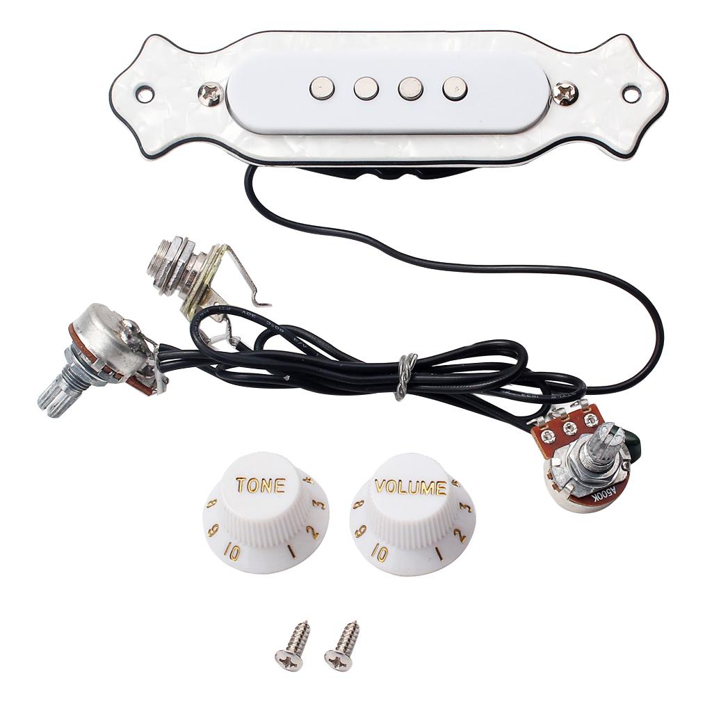 4 String Guitar Soundhole Prewired Active Pickup For Cigar Box Guitar
