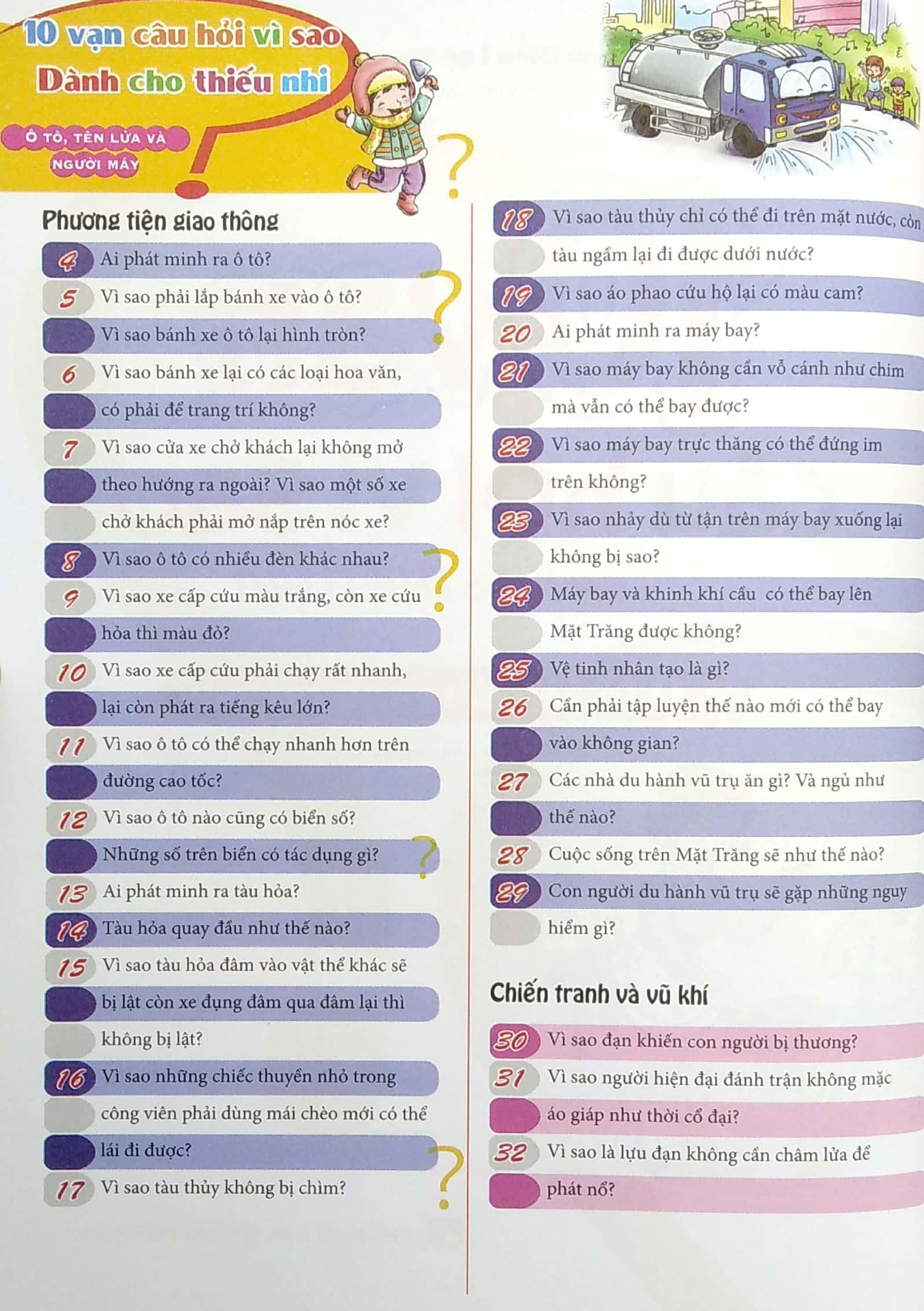 10 Vạn Câu Hỏi Vì Sao - Ô Tô, Tên Lửa Và Người Máy